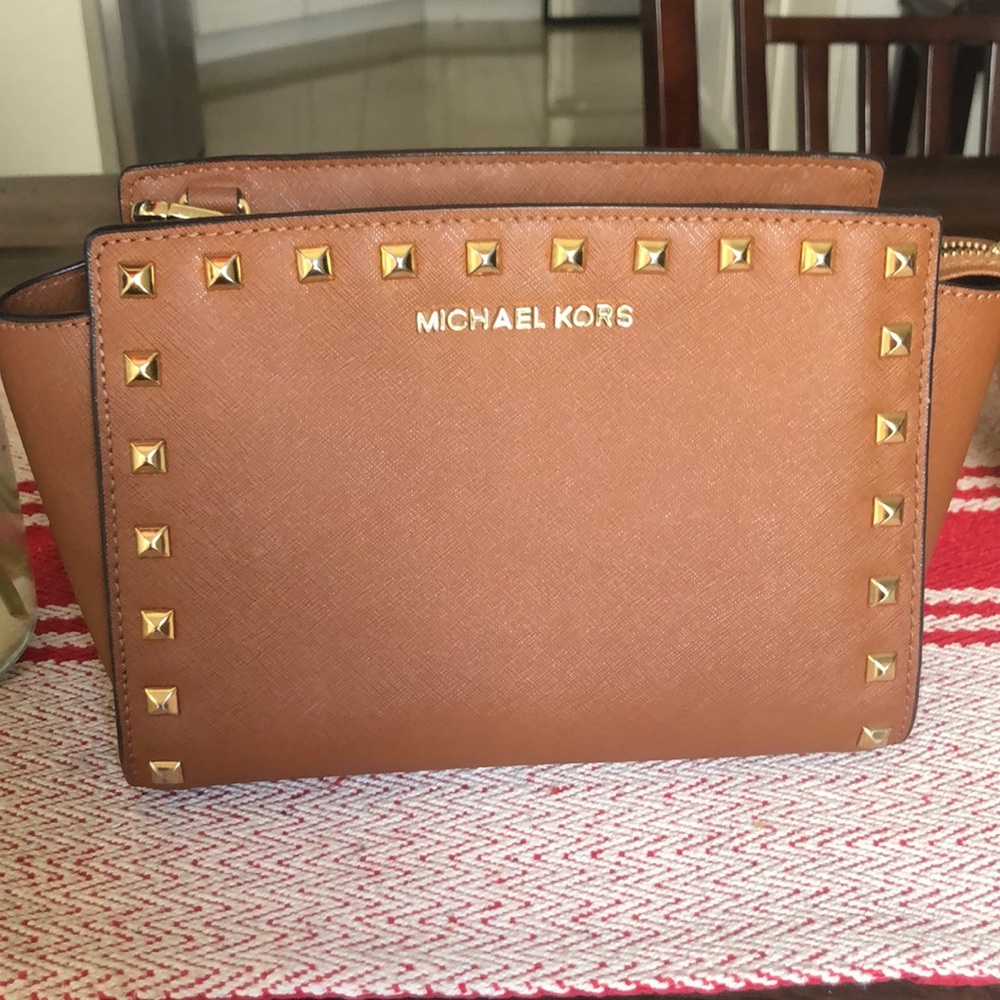Michael Kors MD Selma Stud Saffiano Leather Bag